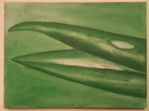 green oil painting